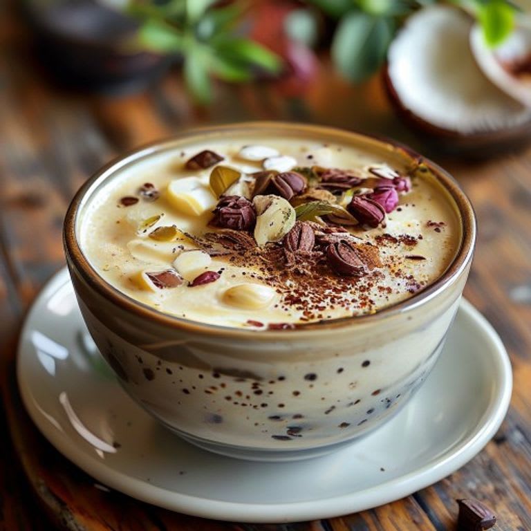 Batido de amaranto, leche de coco y cacao