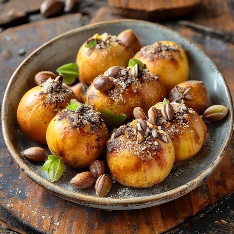 Peras horneadas con cacao y nueces