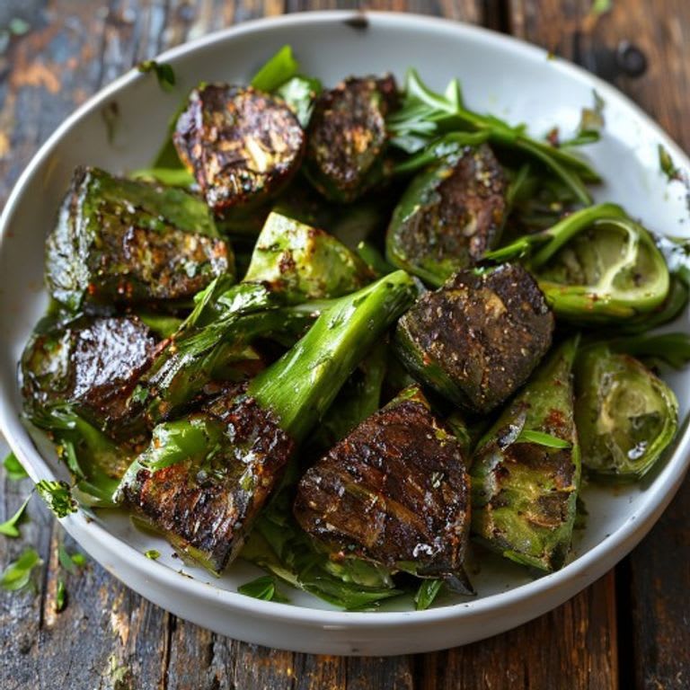 Nopales Asados con Chimichurri Casero