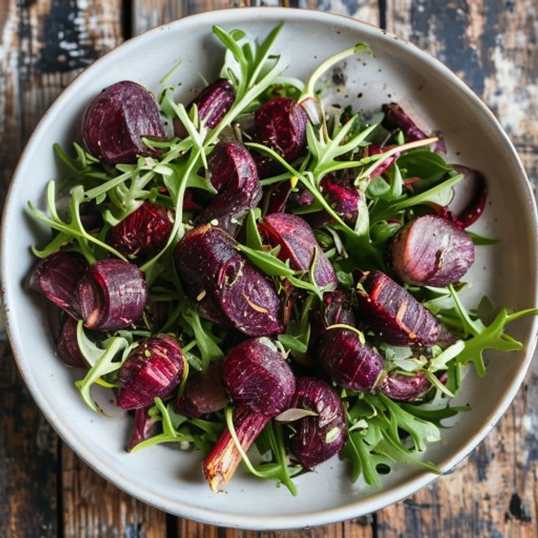 Ensalada de betabel asado con arúgula fresca