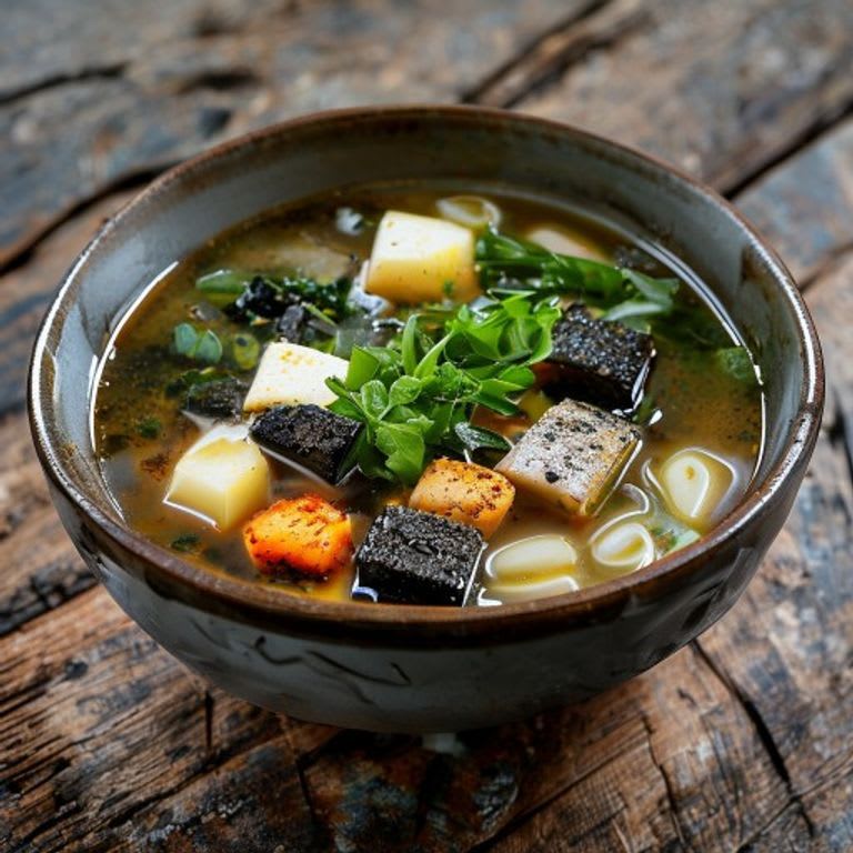 Sopa Miso con Algas y Tofu