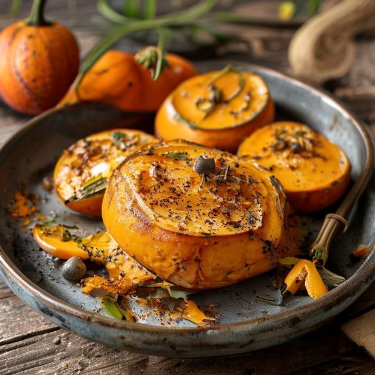 Calabaza butternut horneada con canela y clavo