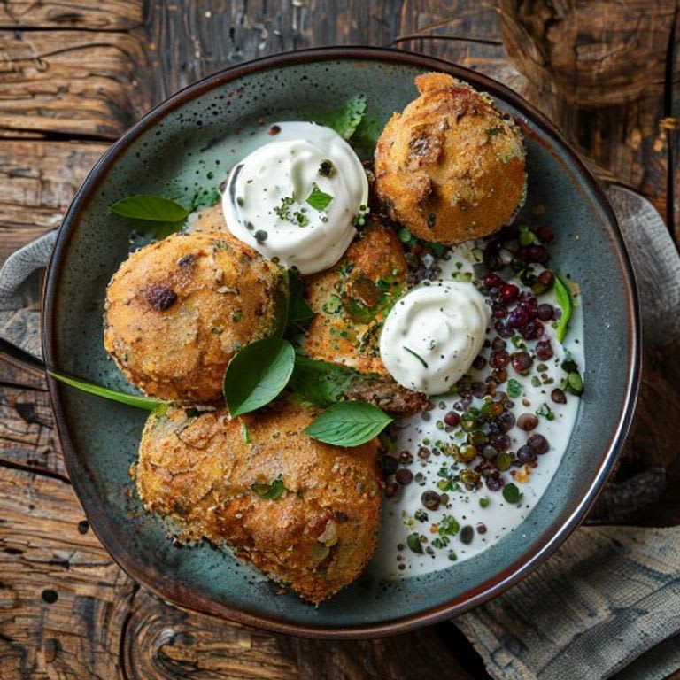Falafel horneado con salsa de yogur y menta