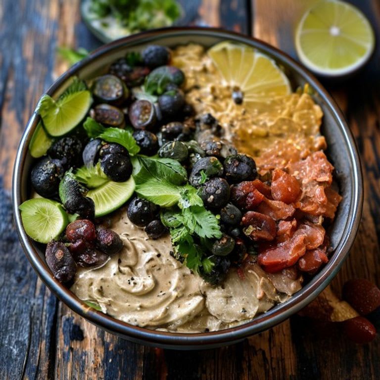 Hummus de frijol negro con chipotle y limón