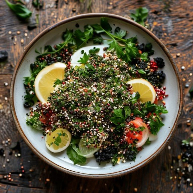 Quinoa estilo Tabulé con Mucho Perejil y Limón