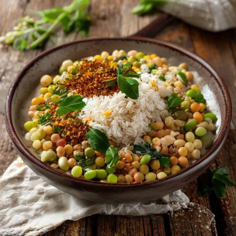 Arroz integral con azafrán y chícharos