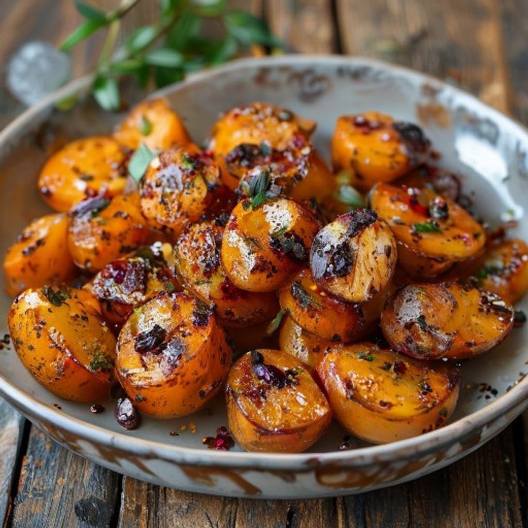 Camote horneado con miel y chile quebrado