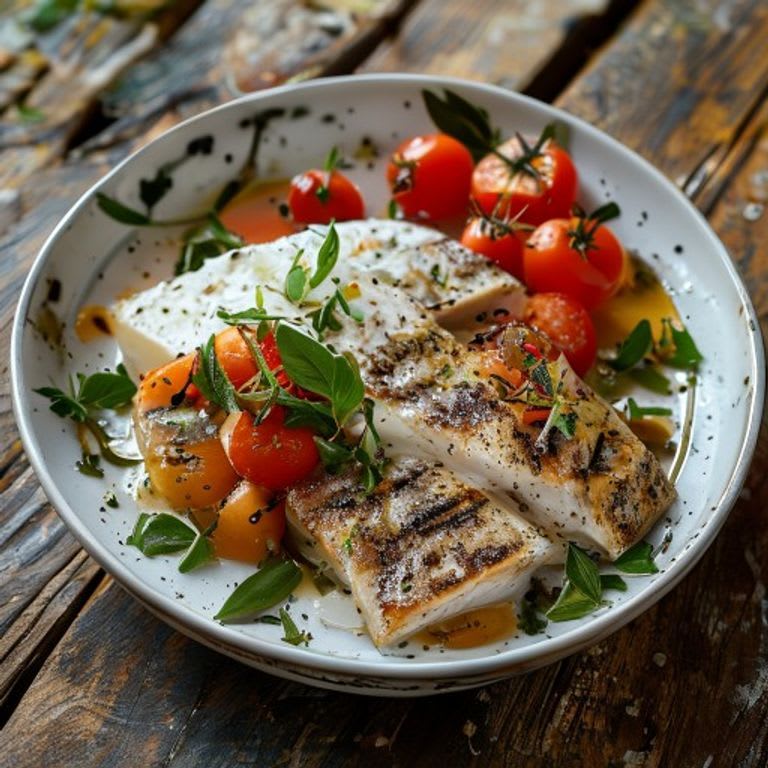 Filete de pescado al estilo mediterráneo