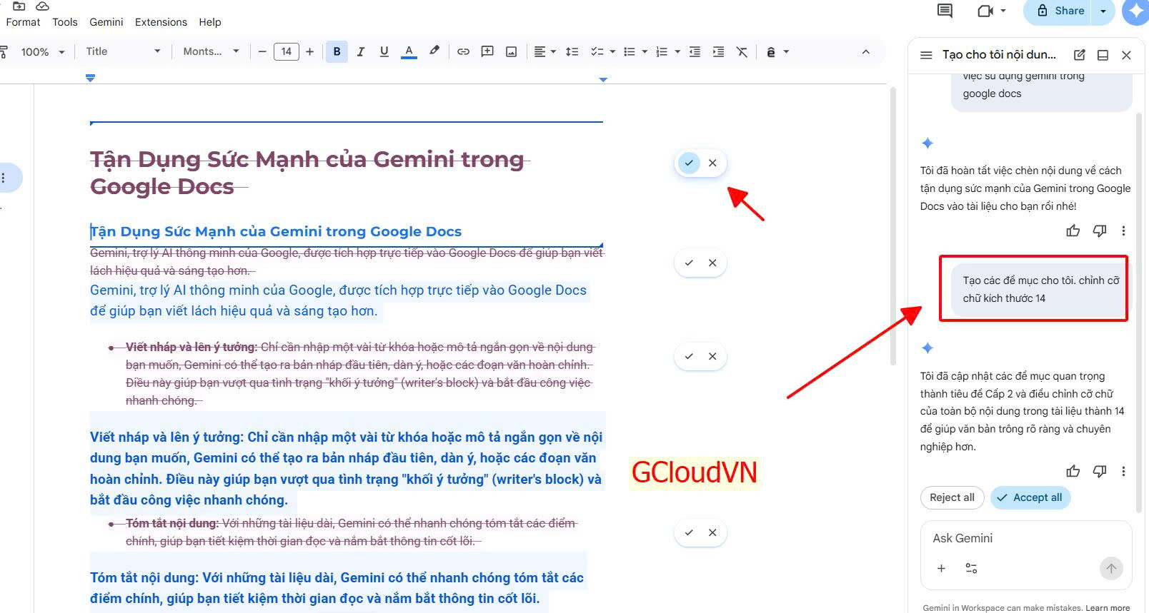 Tính năng AI tích hợp trong Google Docs