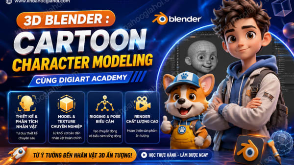 Khóa Học 3D Blender : Cartoon Character Modeling Cùng Digiart Academy