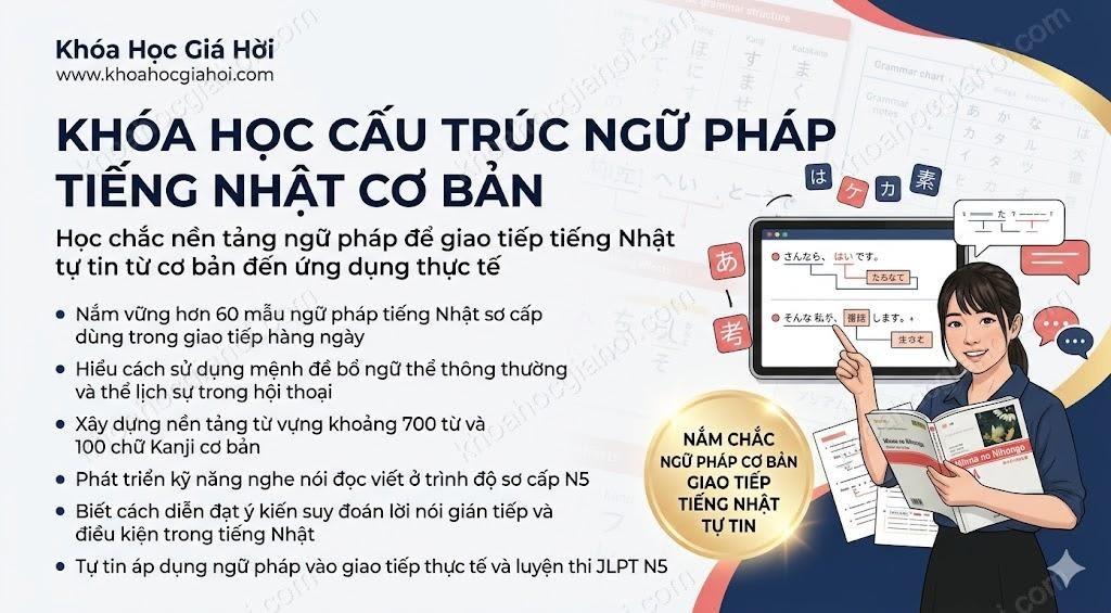 Khóa Học Cấu Trúc Ngữ Pháp Tiếng Nhật Cơ Bản