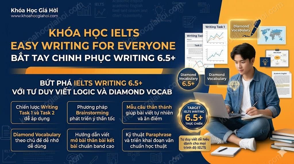 Khóa Học IELTS Easy Writing For Everyone Bắt Tay Chinh Phục Writing 6.5+