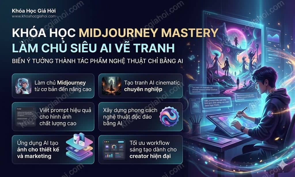 Khóa Học Midjourney Mastery - Làm Chủ Siêu AI Vẽ Tranh