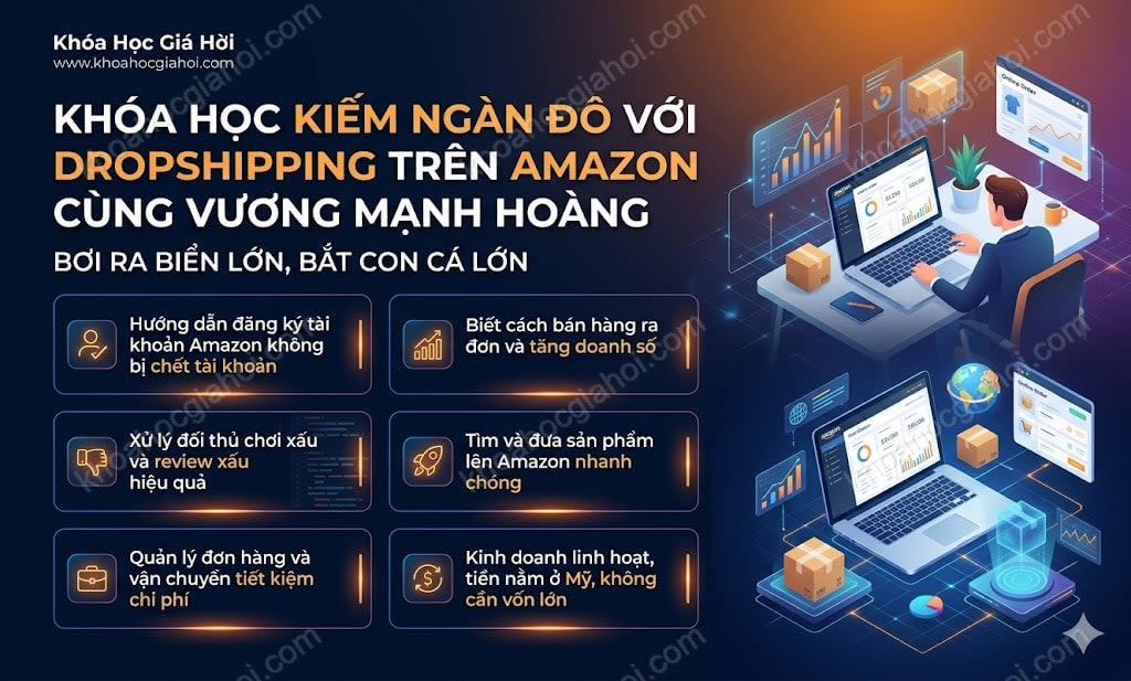Khóa Học Kiếm Ngàn Đô Với Dropshipping Trên Amazon Cùng Vương Mạnh Hoàng