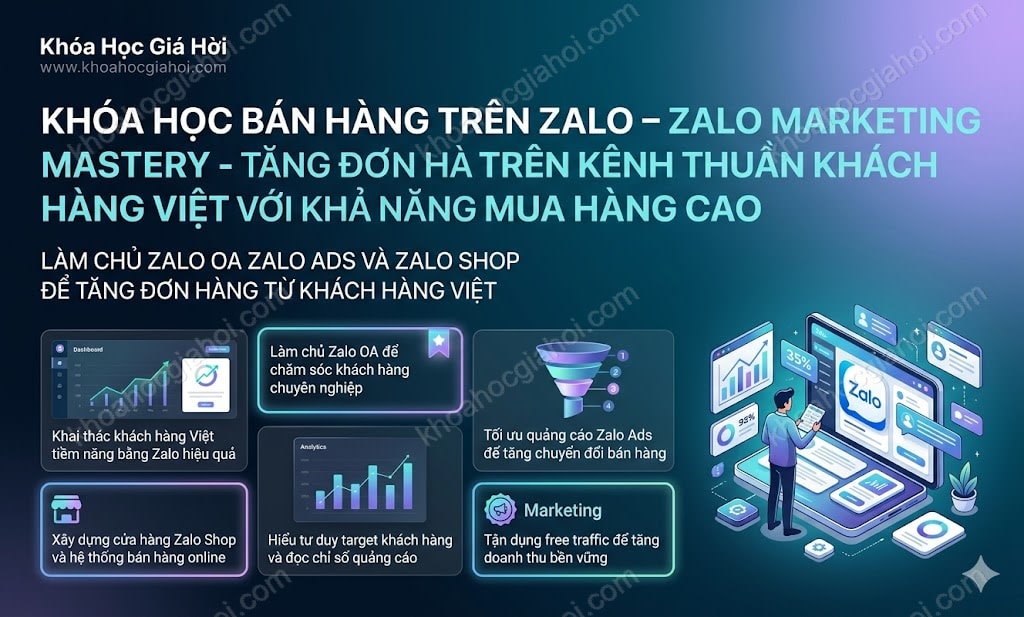 Khóa Học Bán Hàng Trên Zalo – Zalo Marketing Mastery – Tăng Đơn Hàng Trên Kênh Thuần Khách Hàng Việt Với Khả Năng Mua Hàng Cao