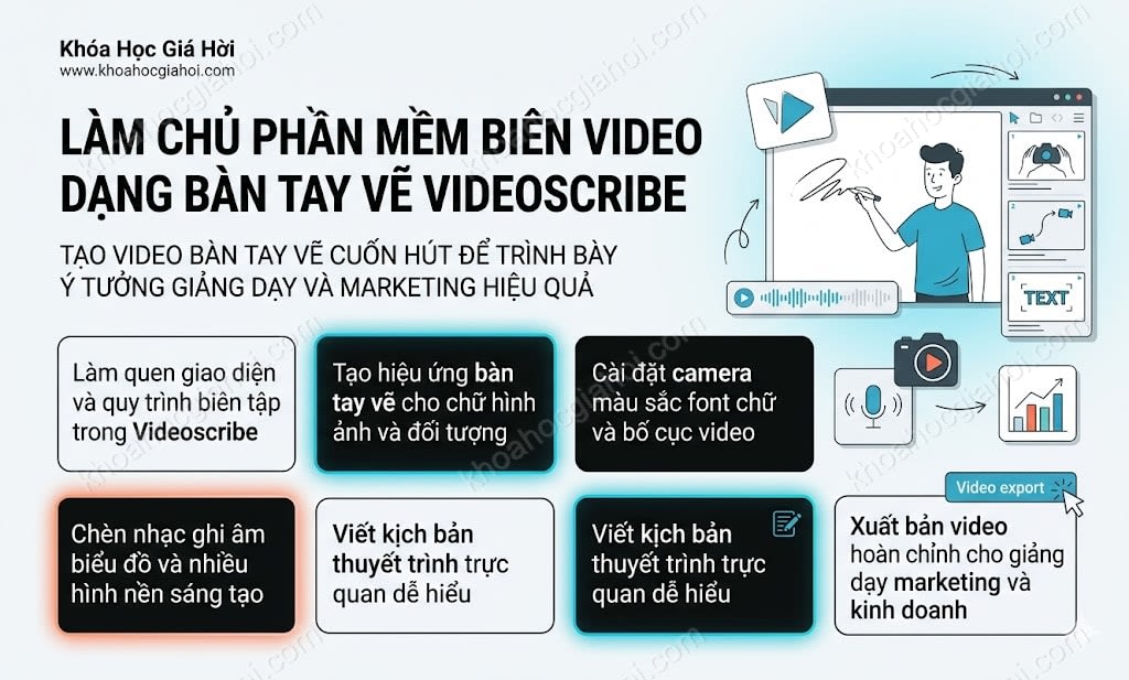 Làm Chủ Phần Mềm Biên Video Dạng Bàn Tay Vẽ Videoscribe
