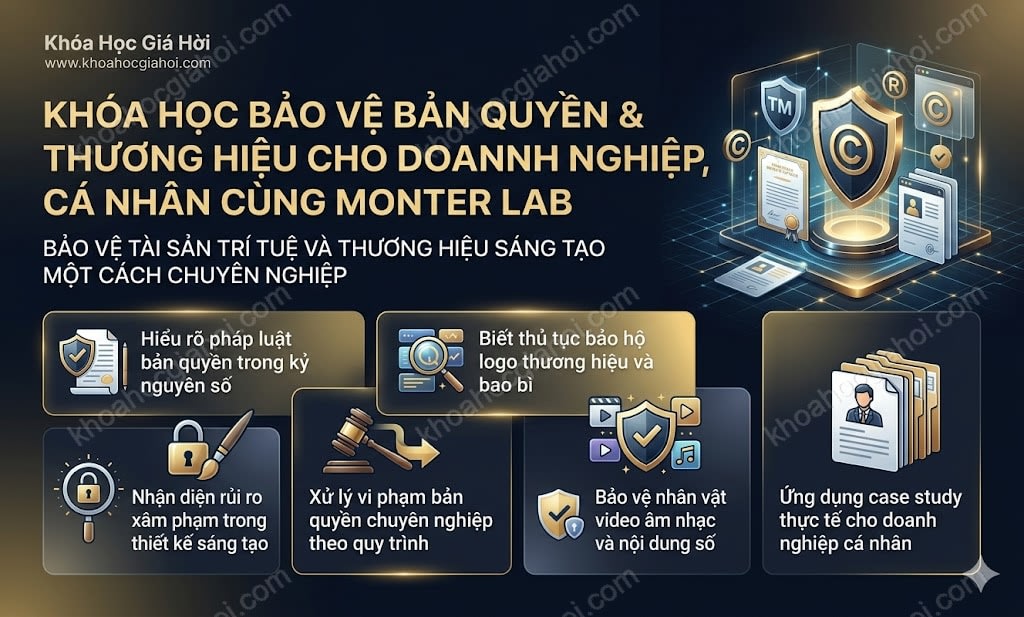 Khóa Học Bảo Vệ Bản Quyền & Thương Hiệu Cho Doanh Nghiệp, Cá Nhân Cùng Monter Lab