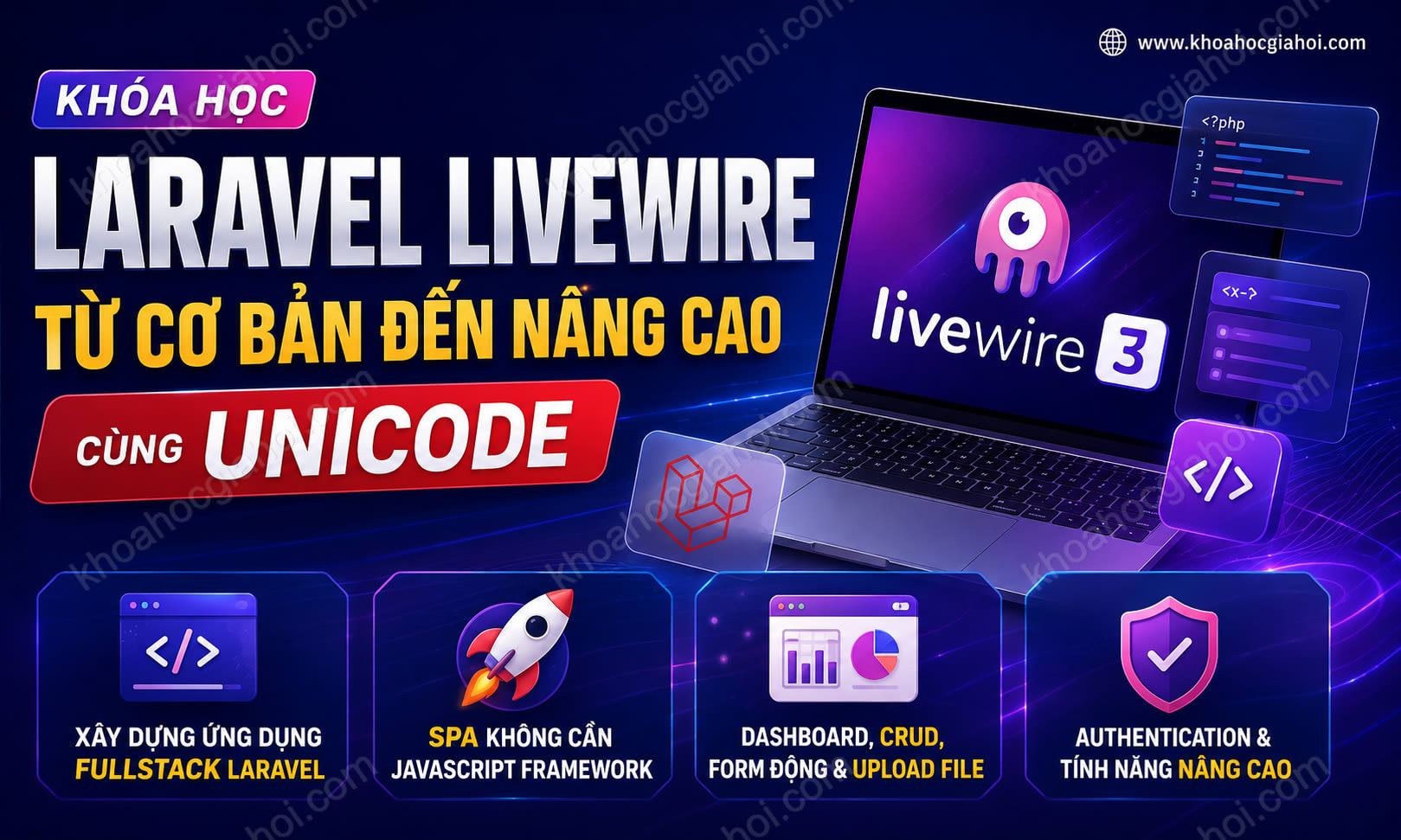 Khóa Học Laravel Livewire Từ Cơ Bản Đến Nâng Cao Cùng Unicode
