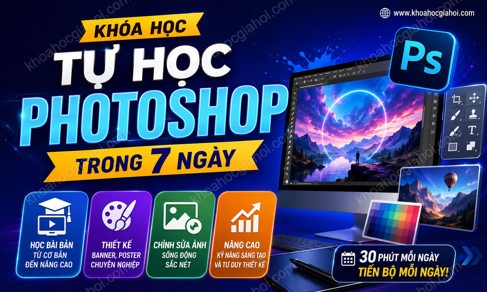 Khóa Học Tự Học Photoshop Trong 7 Ngày
