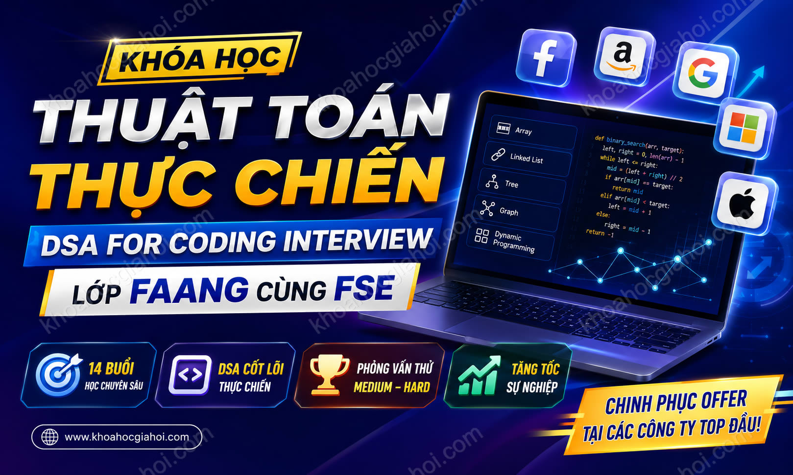 Khóa Học Thuật Toán Thực Chiến DSA For Coding Interview Lớp FAANG Cùng FSE