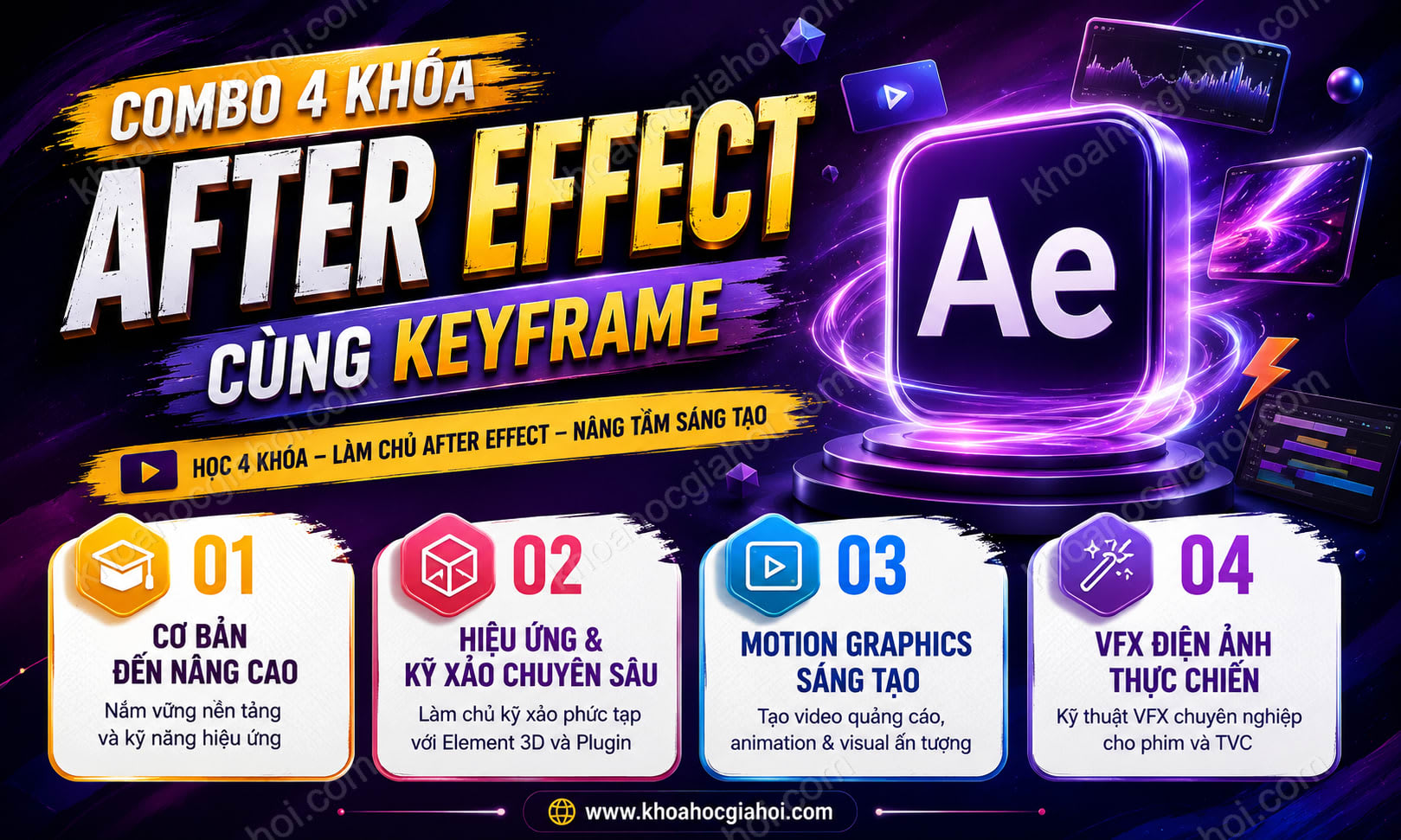Combo 4 Khóa After Effect Cùng Keyframe