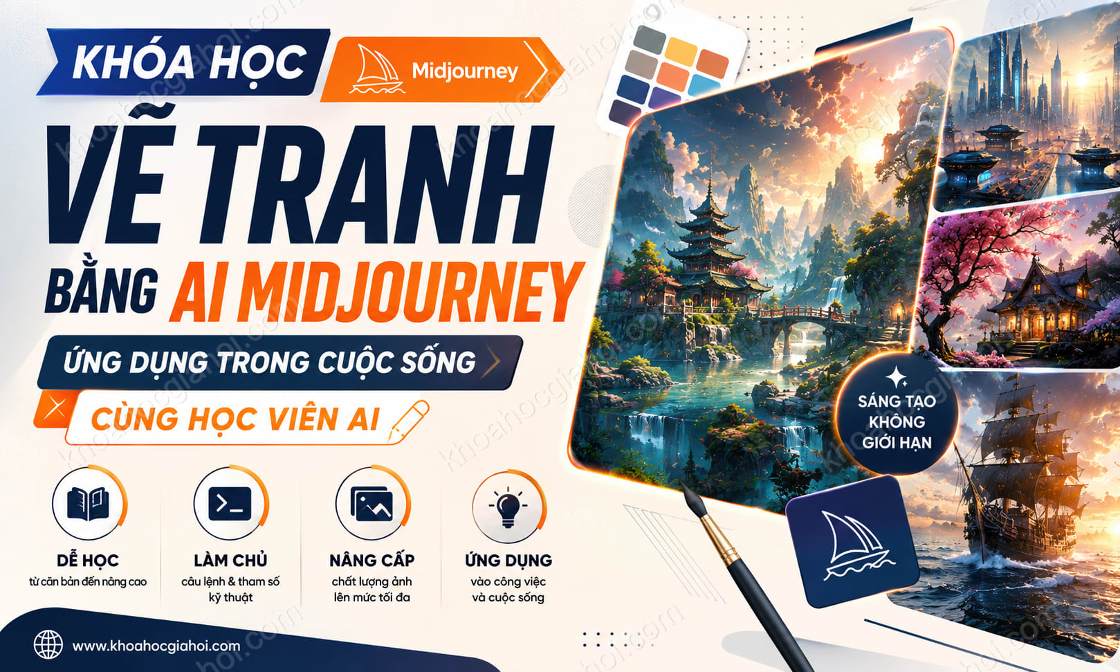 Khóa Học Vẽ Tranh Bằng AI Midjourney – Ứng Dụng Trong Cuộc Sống Cùng Học Viên AI