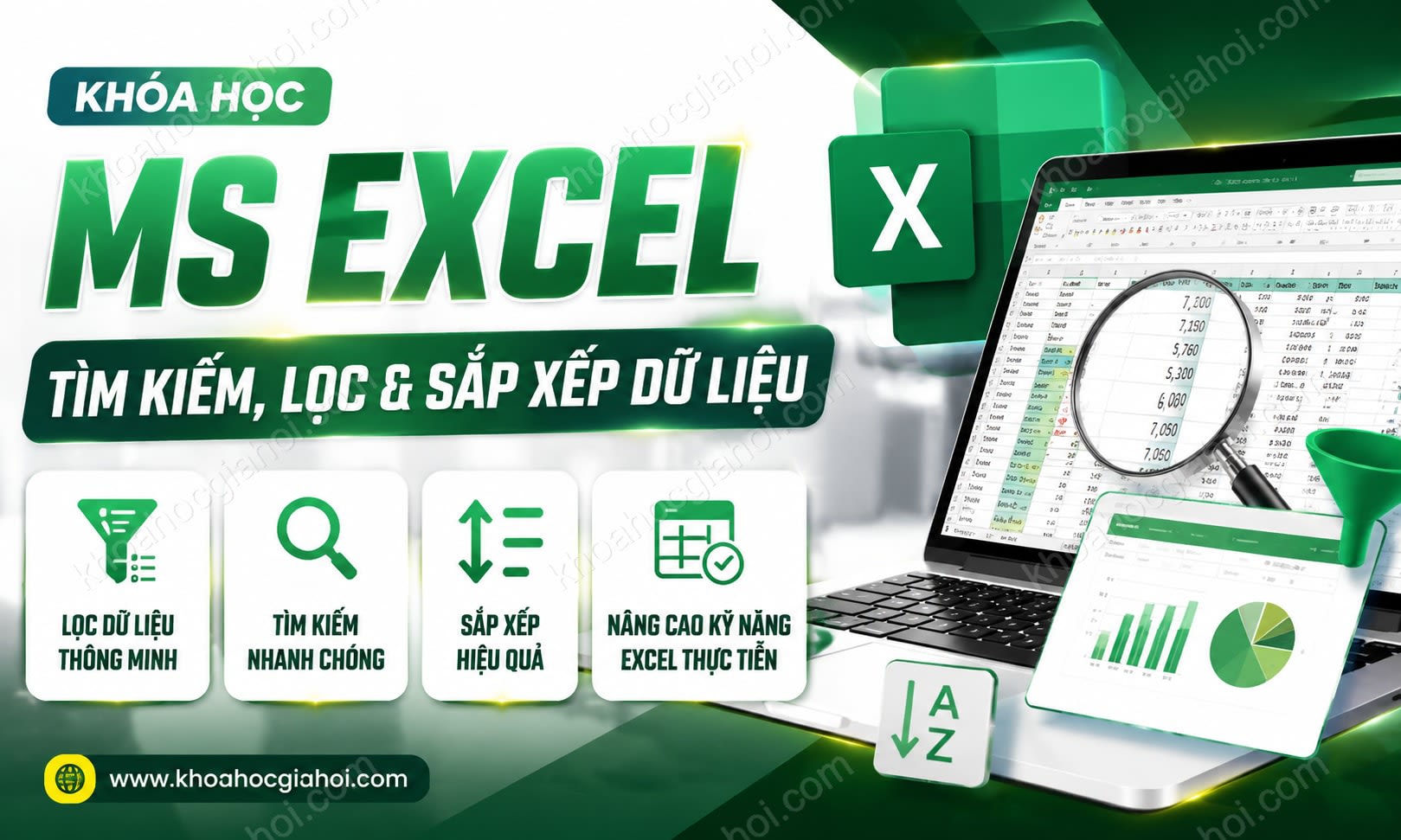 Khóa học MS Excel: Tìm kiếm, lọc và sắp xếp dữ liệu