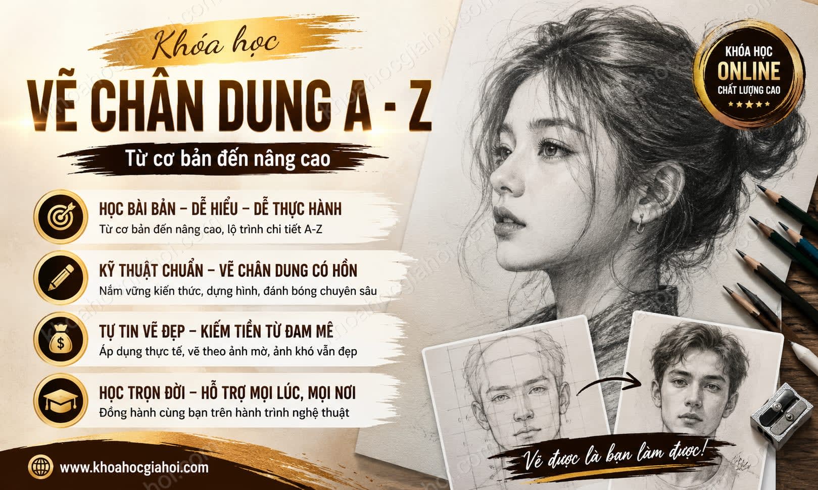 Khóa Học Vẽ Chân Dung A - Z