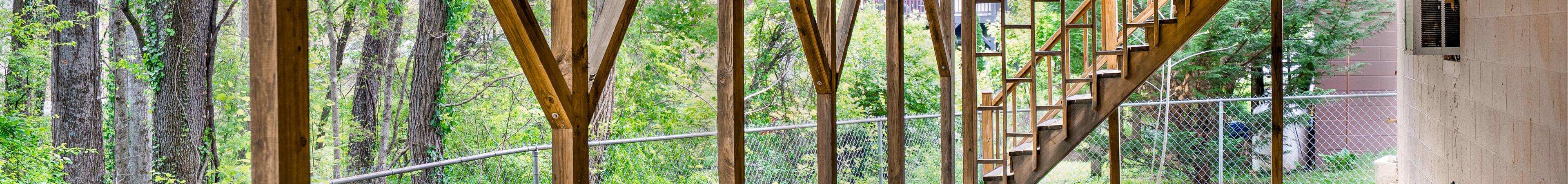 Aerial view of Bull Mountain Estate showing modern architecture against mountain backdrop