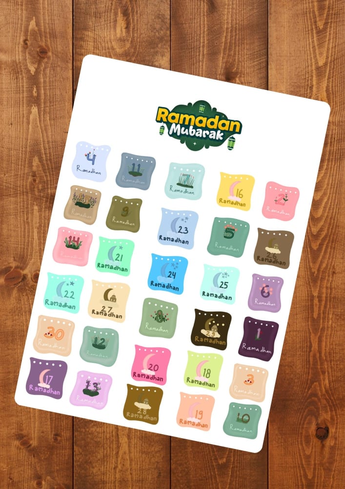 ملصقات تقويم رمضان 2026