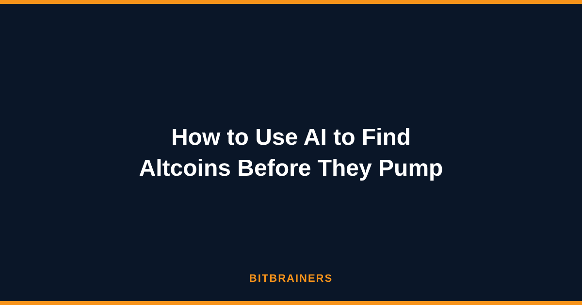 How to Use AI to Find Altcoins Before They Pump
