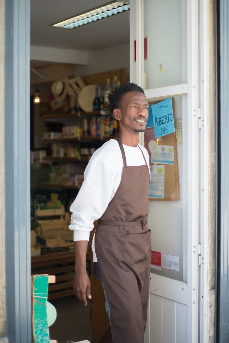 Small business owner managing their local shop