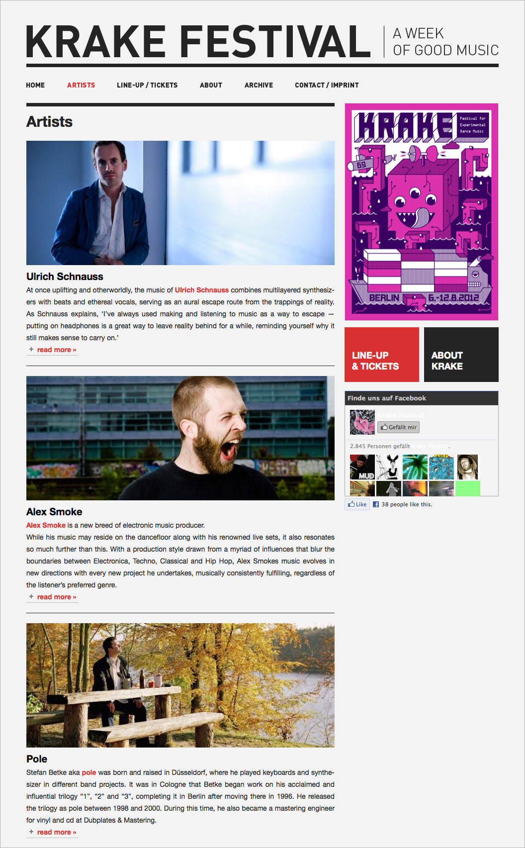 Krake Festival - Artists