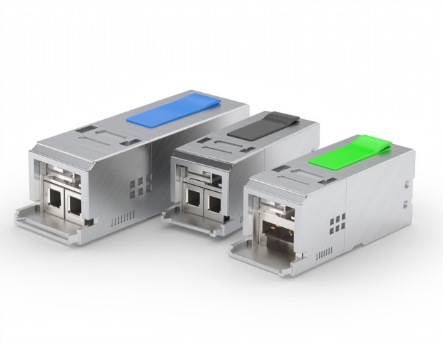 100M optical module family — illustrative concept rendering, not authenticated OEM sample