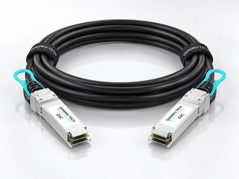 QIANWU DAC direct-attach cable — illustrative concept