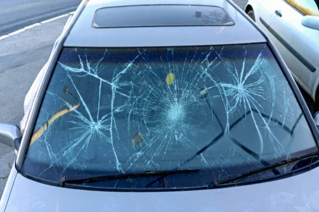 broken car windshield