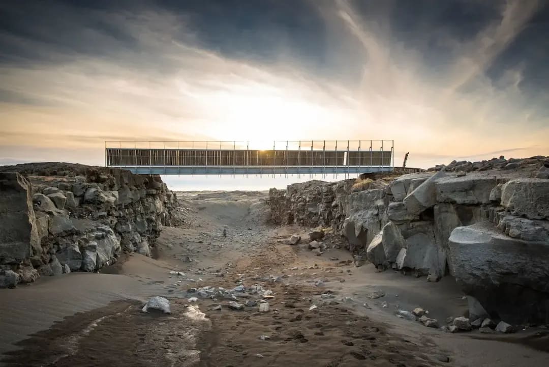 Bridge between continents at Sandvík