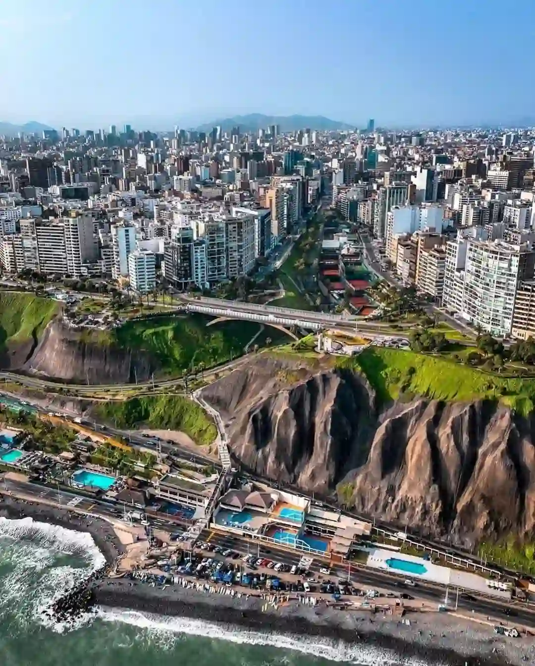 Drone shot of Lima, Peru