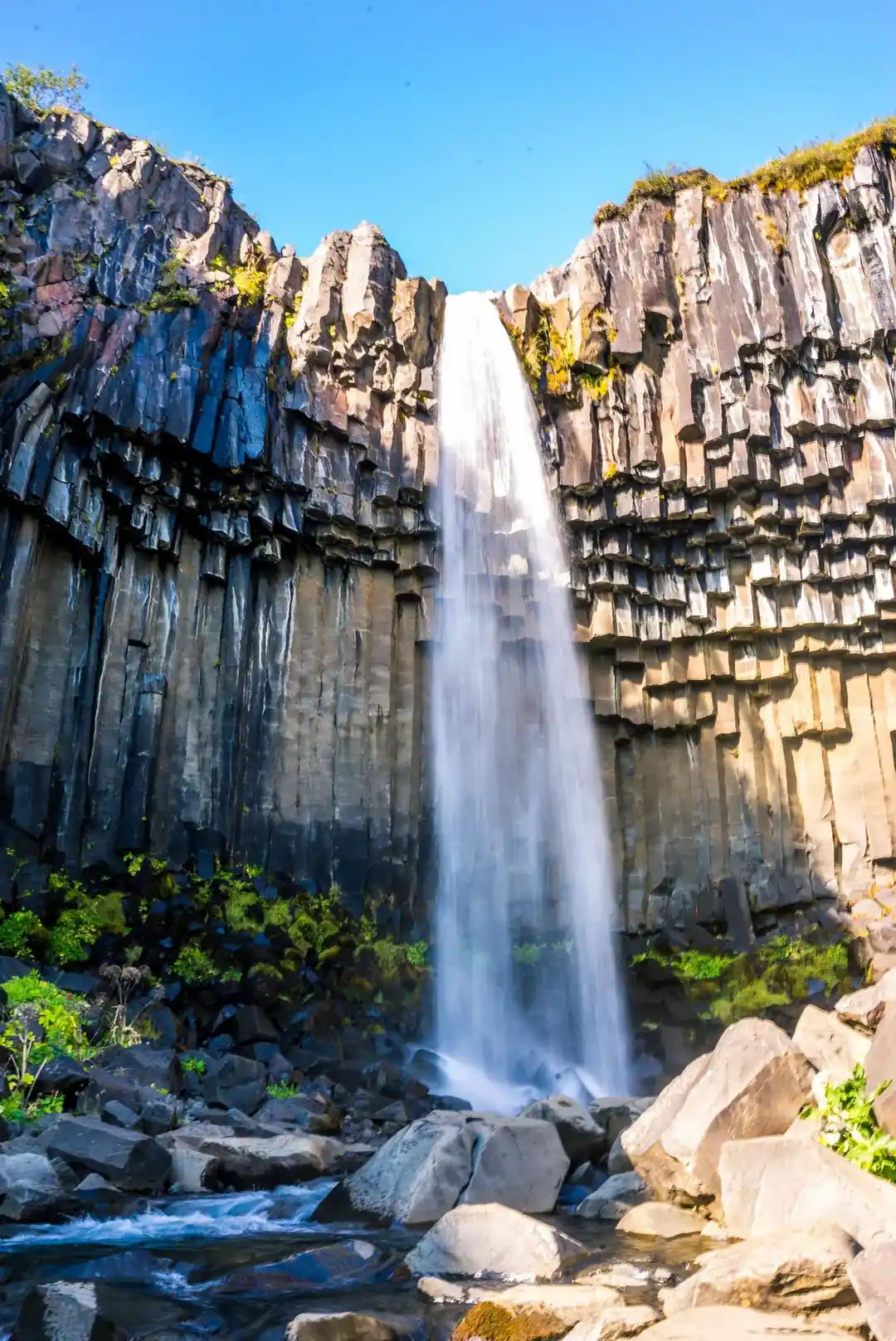 Svartifoss waterfall with basalt columns