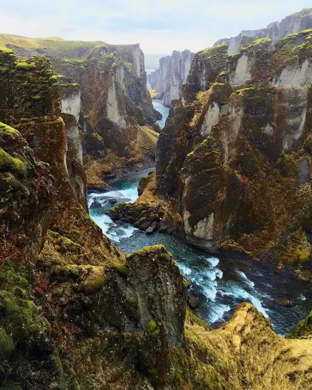 Fjaðrárgljúfur Canyon which was also visited by Justin Bieber