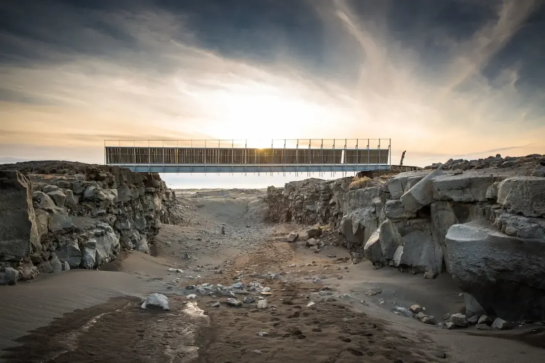 Bridge between continents at Sandvík