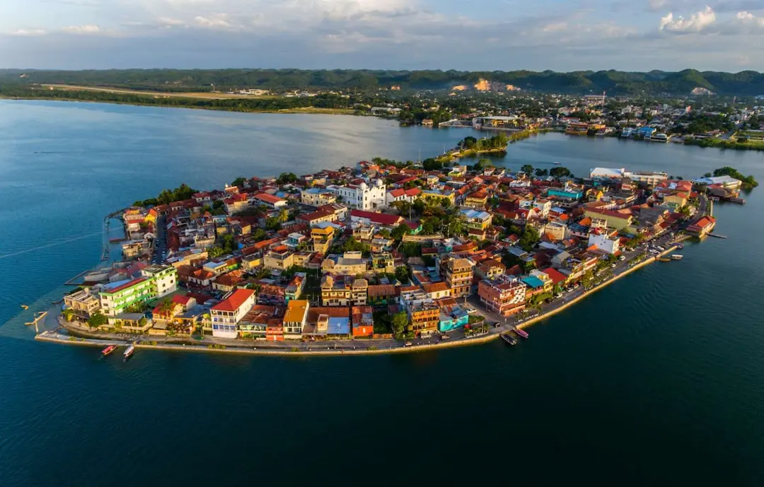 Flores island town of Guatemala