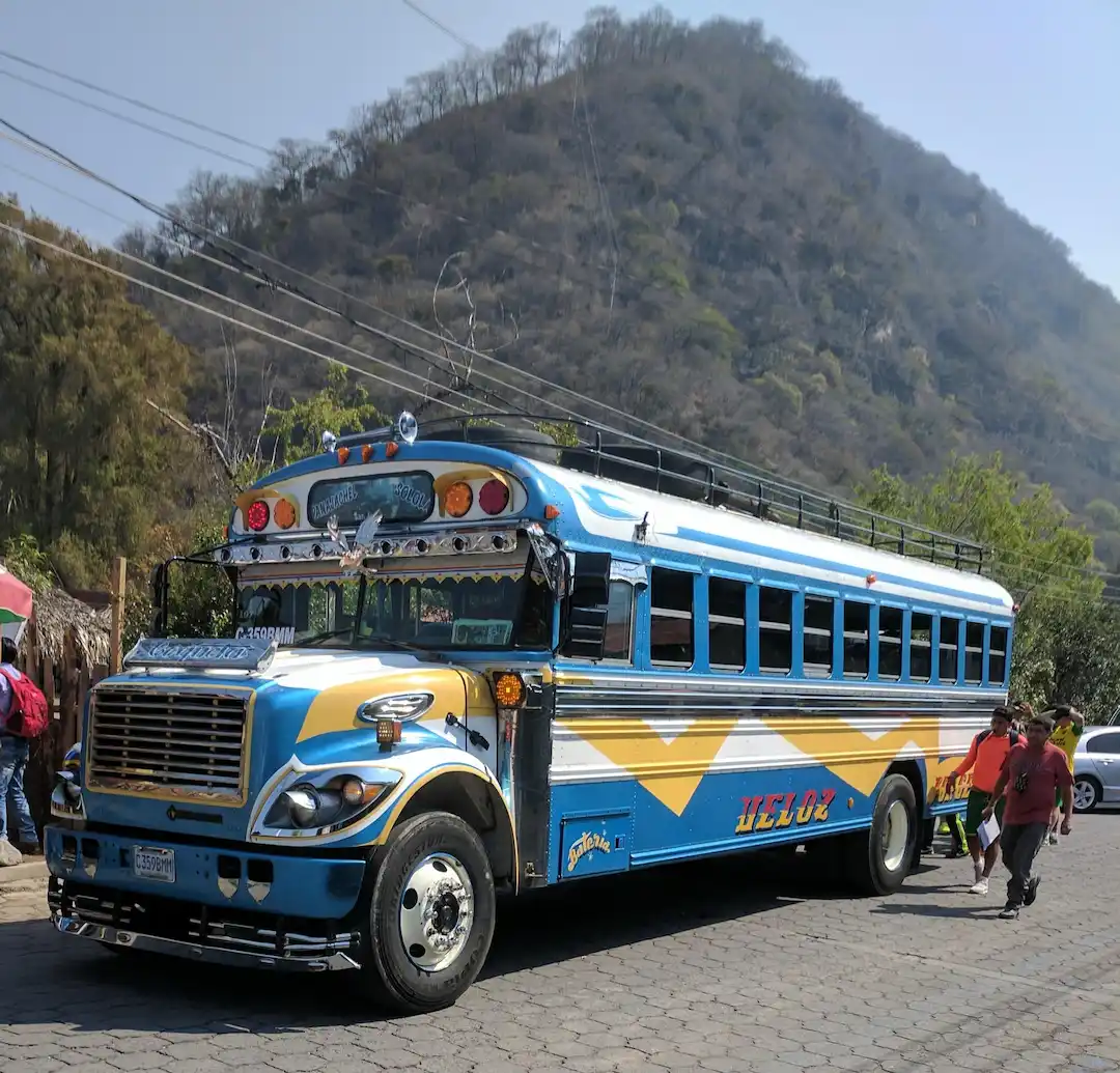 Colorful chicken bus of Guatemala