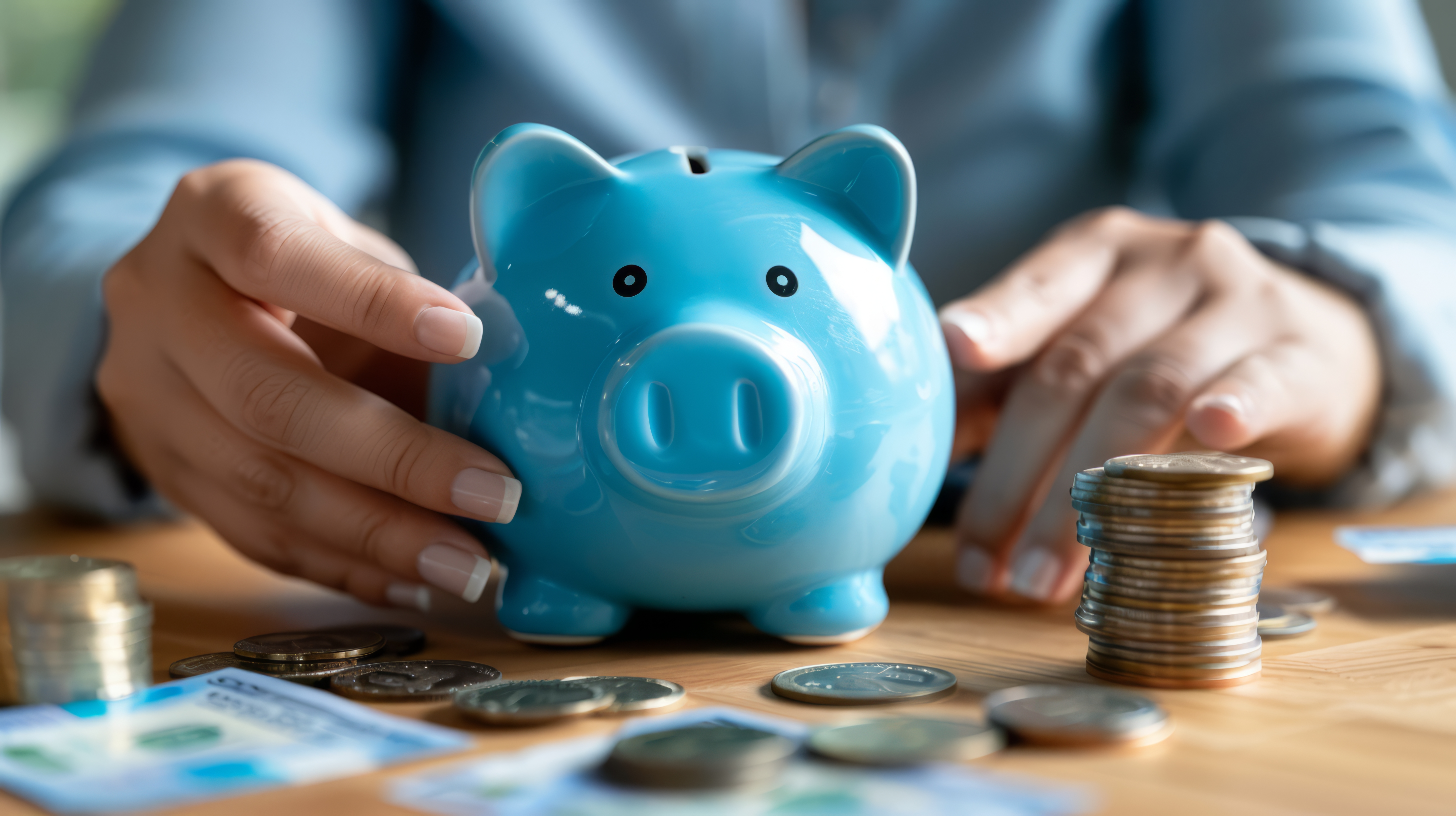 Persona organizando su ahorro