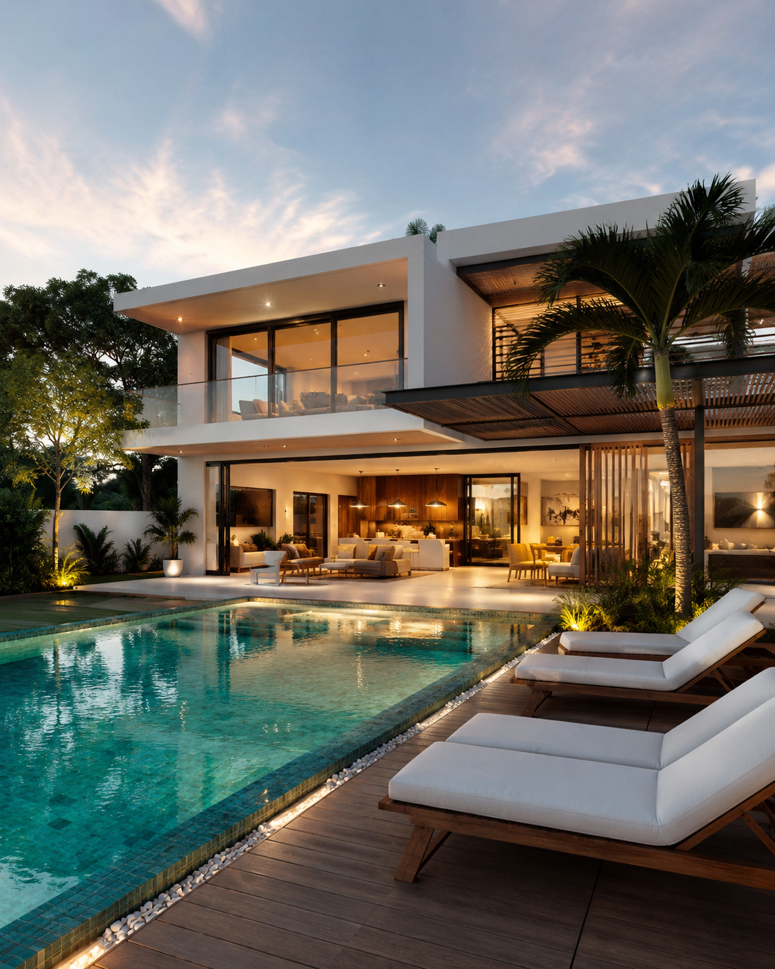 Residencia moderna con piscina