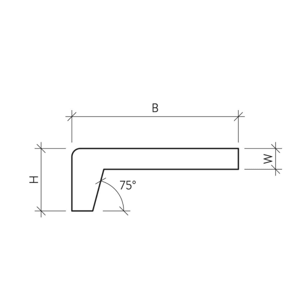 CASTELLO Winkelstufe Waschbeton 6/12 mm Sarina grau 75/40/15 cm-thumbnail