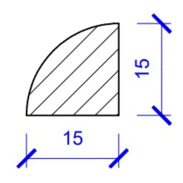 Viertelstab Profil 10 Fichte 15 x 15 mm 2.48 m-thumbnail