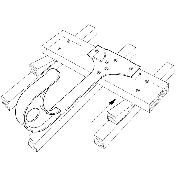 Absturzsicherungshaken verzinkt Inkl. 10 Schrauben + 3 Keile pro Haken-thumbnail