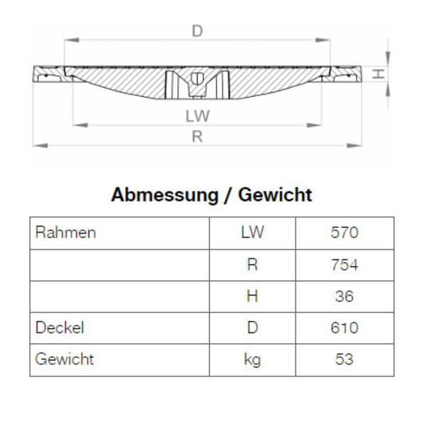 BGS Vollguss-Abdeckung Nr. 115-70 mit Handgriff B125-thumbnail