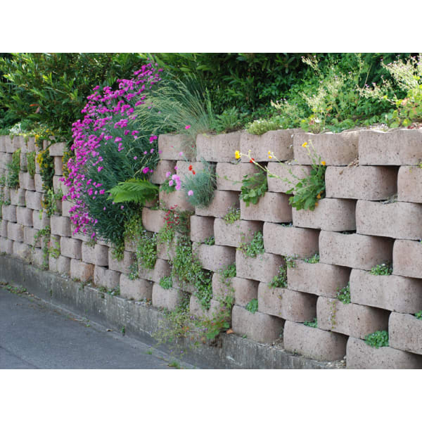 Secondo-Böschungsstein 1/2-Stein links grau-thumbnail